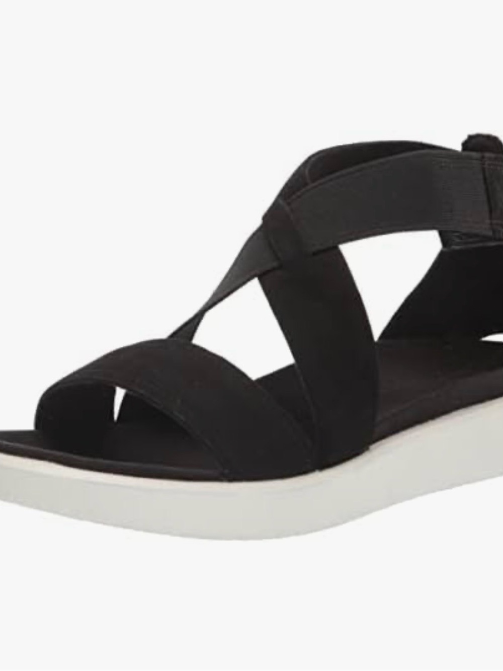 Ecco Women’s Black Yuma Sandal with White Sole